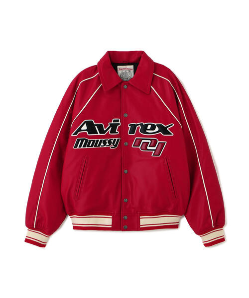 AVIREX×MOUSSY》LEATHER VARSITY JACKET（スタジャン）｜MOUSSY