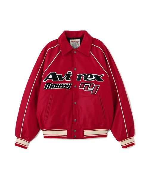 AVIREX×MOUSSY》LEATHER VARSITY JACKET（スタジャン）｜MOUSSY