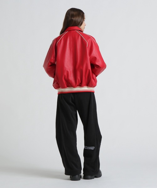 MOUSSY(マウジー)の「《AVIREX×MOUSSY》LEATHER VARSITY JACKET(スタジャン・レディース・レッド・F)」の8枚目の写真