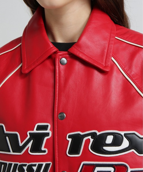 MOUSSY(マウジー)の「《AVIREX×MOUSSY》LEATHER VARSITY JACKET(スタジャン・レディース・レッド・F)」の11枚目の写真