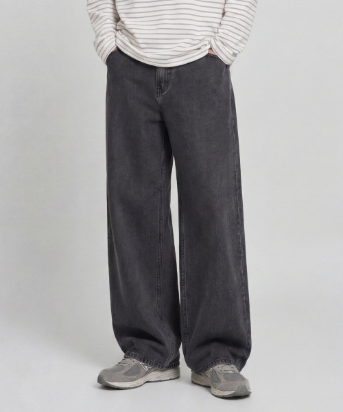 AGOD(エージーオーディー)の「イージーワイドデニムパンツ【グレー】(デニムパンツ・レディース・その他・LARGE/X-LARGE/X-SMALL/SMALL/MEDIUM)」の1枚目の写真