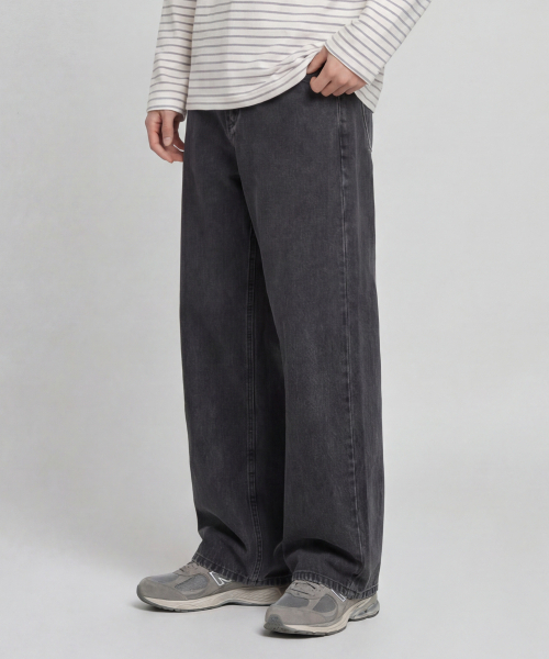AGOD(エージーオーディー)の「イージーワイドデニムパンツ【グレー】(デニムパンツ・レディース・その他・LARGE/X-LARGE/X-SMALL/SMALL/MEDIUM)」の2枚目の写真