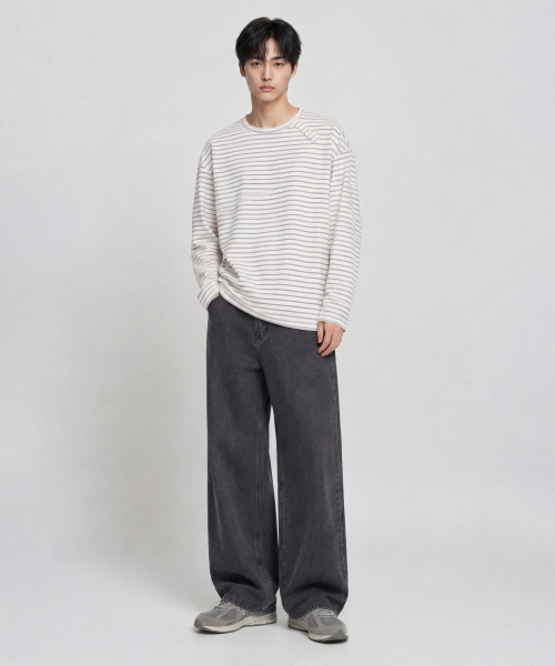 AGOD(エージーオーディー)の「イージーワイドデニムパンツ【グレー】(デニムパンツ・レディース・その他・LARGE/X-LARGE/X-SMALL/SMALL/MEDIUM)」の3枚目の写真