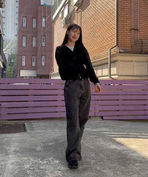 AGOD(エージーオーディー)の「イージーワイドデニムパンツ【グレー】(デニムパンツ・レディース・その他・LARGE/X-LARGE/X-SMALL/SMALL/MEDIUM)」の13枚目の写真