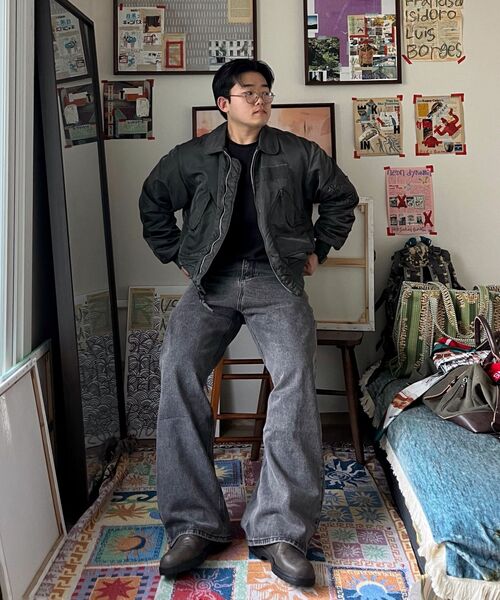 AGOD(エージーオーディー)の「イージーワイドデニムパンツ【グレー】(デニムパンツ・レディース・その他・LARGE/X-LARGE/X-SMALL/SMALL/MEDIUM)」の14枚目の写真