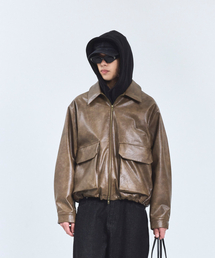 STANDARDERROR（スタンダードエラー）の「87-STAN176 ミニマルヴィンテージダブルポケットレザージャケットライトブラウン（ライダースジャケット）」