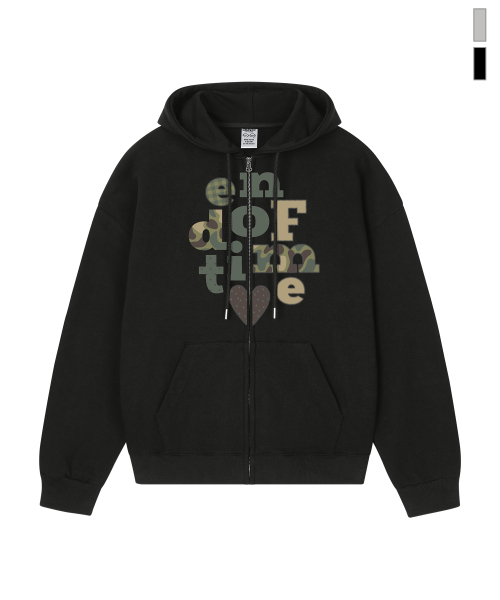 GRAVER（グレーバー）の「[UNISEX]カモ END OF TIME フードパーカー_ブラック（パーカー・レディース・ブラック・MEDIUM/LARGE）」の2枚目の写真