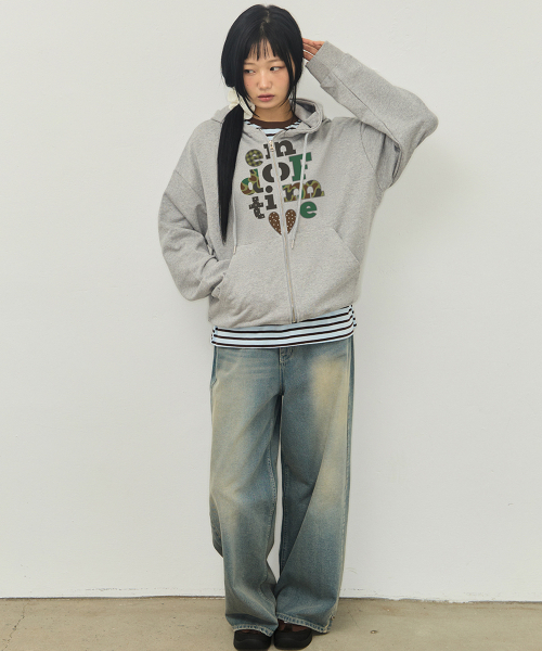 GRAVER（グレーバー）の「[UNISEX]カモ END OF TIME フードパーカー_ブラック（パーカー・レディース・ブラック・MEDIUM/LARGE）」の9枚目の写真