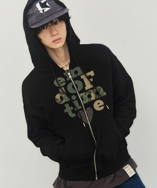 GRAVER（グレーバー）の「[UNISEX]カモ END OF TIME フードパーカー_ブラック（パーカー・レディース・ブラック・MEDIUM/LARGE）」の10枚目の写真