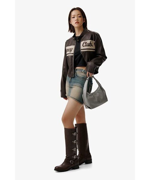 MUSINSA STANDARD WOMAN（ムシンサスタンダードウーマン）の「[クールタンダード] ウィメンズ クルーネック クロップ 長袖Tシャツ [ブラック]（Tシャツ/カットソー・レディース・その他・SMALL/MEDIUM/LARGE/X-SMALL）」の8枚目の写真