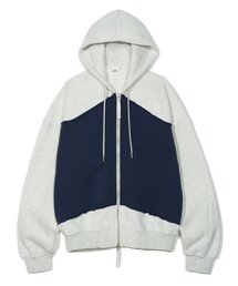 PARTIMENTO（パルティメント）の「Star cut-off hooded zip-up light melange gray（その他アウター）」