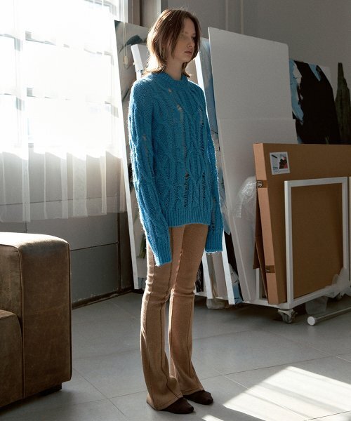 LINE POINT LEGGINGS PANTS (BROWN)