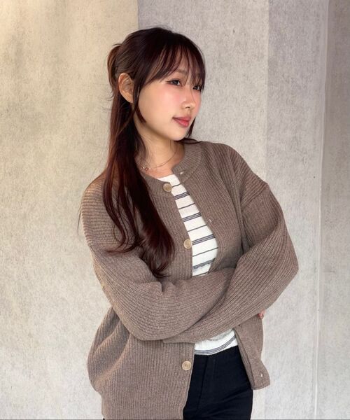 XERO（ゼロ）の「Concise Round Neck Cardigan [Beige]（カーディガン/ボレロ・レディース・その他・X-LARGE/MEDIUM/LARGE）」の16枚目の写真