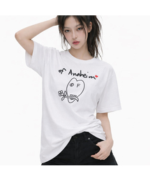 [ユニセックス]ドローイングフラワーロゴ半袖Tシャツ_2カラー