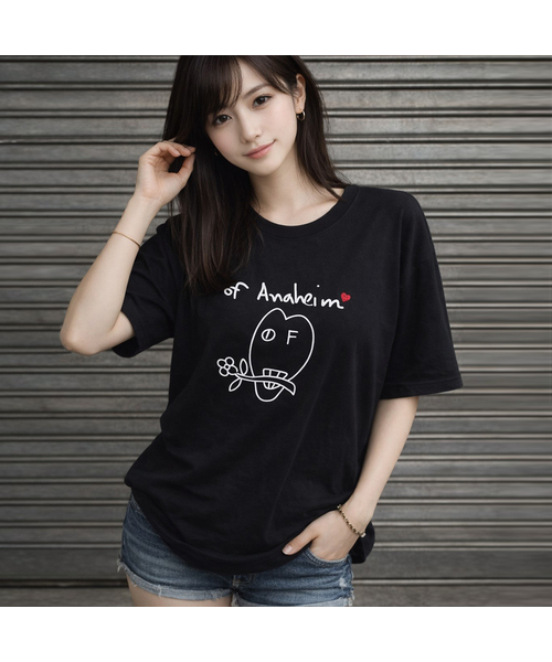 GRAVER（グレーバー）の「[ユニセックス]ドローイングフラワーロゴ半袖Tシャツ_2カラー（Tシャツ/カットソー・レディース・ホワイト/ブラック・LARGE/X-LARGE/SMALL/MEDIUM）」の2枚目の写真
