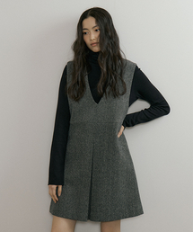 v-neck sleeveless dress-charcoal