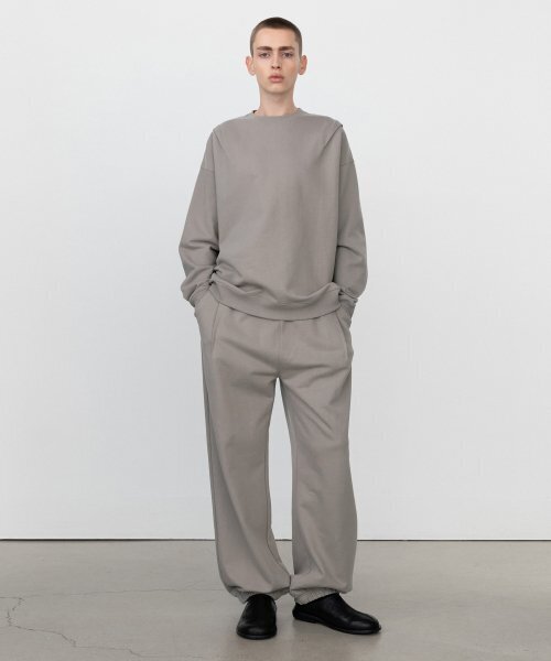 ダーツポイントワイドスウェットパンツASH BEIGE