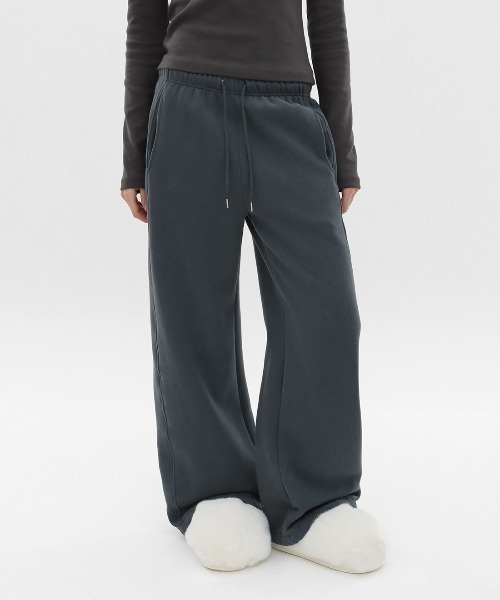 B-BASIC] 起毛スウェット2WAYワイドスウェットパンツ（スウェット