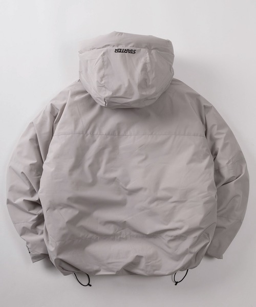 STARTER(スターター)の「【88】【STARTER/スターター】ロゴワンポイント ファイバーダウン フード ジャケット/【防風】【撥水】【ストレッチ】(ダウンジャケット/コート・メンズ・グレー/ブラック/カーキ・M/L/XL)」の4枚目の写真