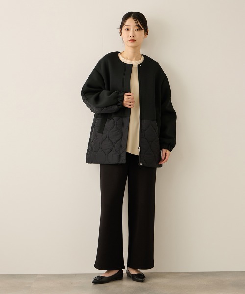 セール】ダンボール中綿切り替えノーカラージャケット≪手洗い可能