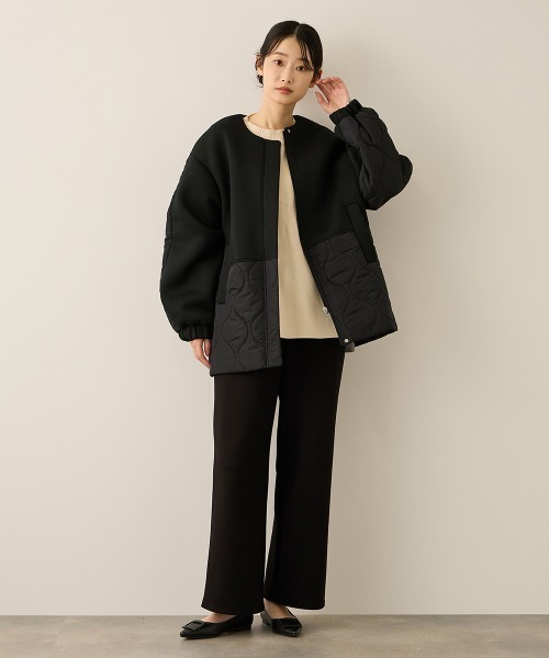 セール】ダンボール中綿切り替えノーカラージャケット≪手洗い可能