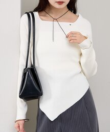 mystic（ミスティック）の「スクエアネックリブニット（ニット/セーター）」