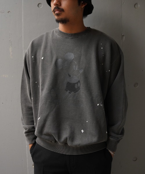 GOOD ROCK SPEED（グッドロックスピード）の「GOOD ROCK SPEED (グッドロックスピード) 《追加2》別注ピグメントミッキースウェット/UNISEX（スウェット・レディース・チャコールグレー・S/XL）」の5枚目の写真