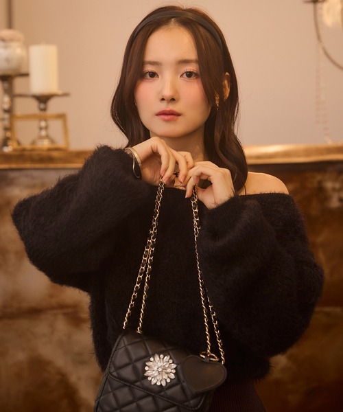 Seemi. byNICECLAUP（ シーミーバイナイスクラップ）の「【Seemi.】切り替えニットワンピ（ワンピース・レディース・ブラック/パープル系その他/ベージュ・FREE）」の16枚目の写真