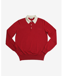 Combination Polo Knit (Red)