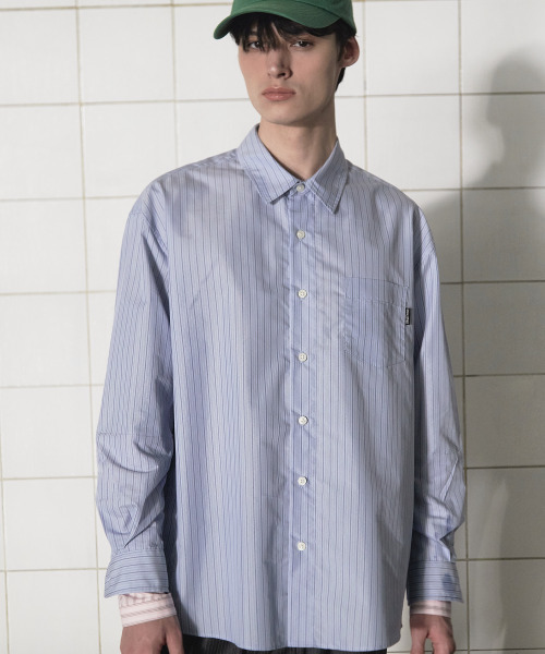 UNALLOYED(アナロイド)の「レイヤードカフスストライプシャツ / ブルー(シャツ/ブラウス・メンズ・その他・MEDIUM/LARGE)」の9枚目の写真