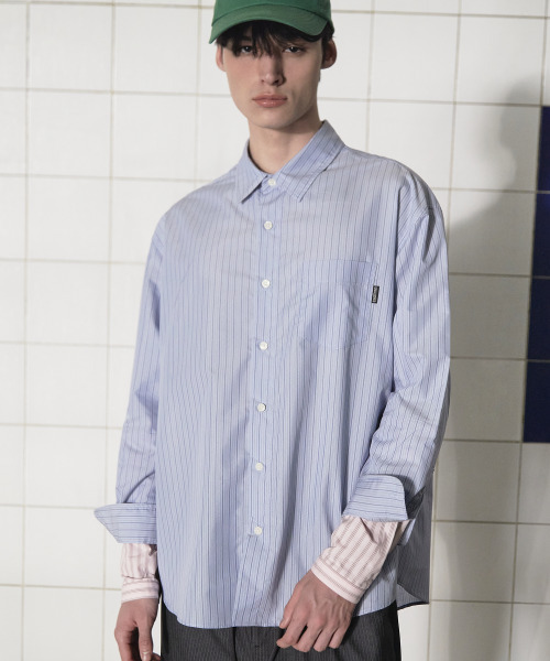 UNALLOYED(アナロイド)の「レイヤードカフスストライプシャツ / ブルー(シャツ/ブラウス・メンズ・その他・MEDIUM/LARGE)」の11枚目の写真
