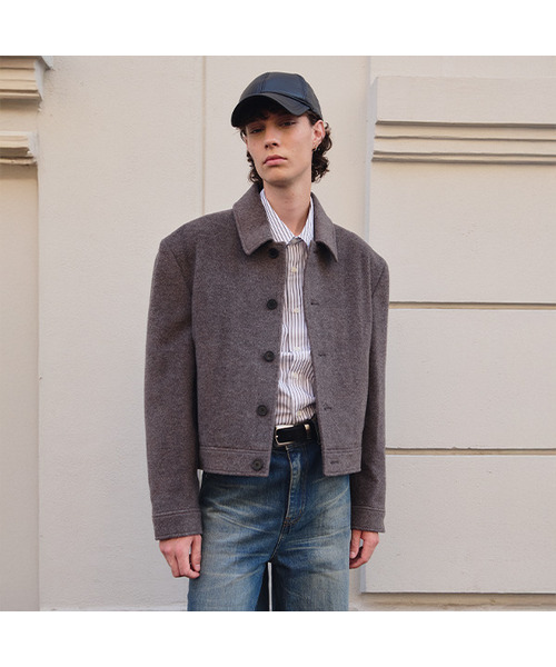 LMOOD(エルムード)の「マルコス ウールアルパカ トラッカージャケット ロバーグレー(デニムジャケット・メンズ・その他・44/46/48)」の1枚目の写真