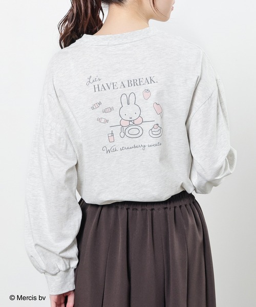 Honeys(ハニーズ)の「【UVカット】ミッフィー/ゆるTシャツ(Tシャツ/カットソー・レディース・オートミール/スミクロ/アイボリー・L/LL/M/S)」の3枚目の写真