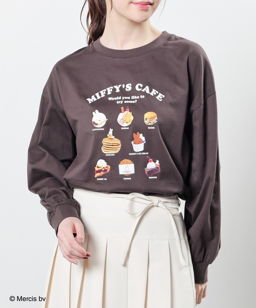 Honeys(ハニーズ)の「【UVカット】ミッフィー/ゆるTシャツ(Tシャツ/カットソー・レディース・オートミール/スミクロ/アイボリー・L/LL/M/S)」の21枚目の写真