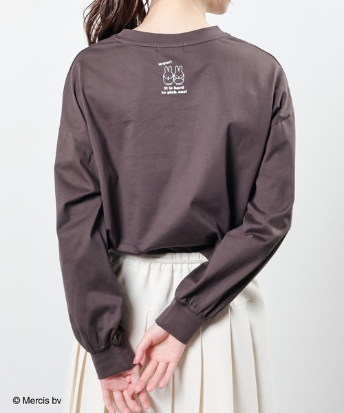 Honeys(ハニーズ)の「【UVカット】ミッフィー/ゆるTシャツ(Tシャツ/カットソー・レディース・オートミール/スミクロ/アイボリー・L/LL/M/S)」の22枚目の写真