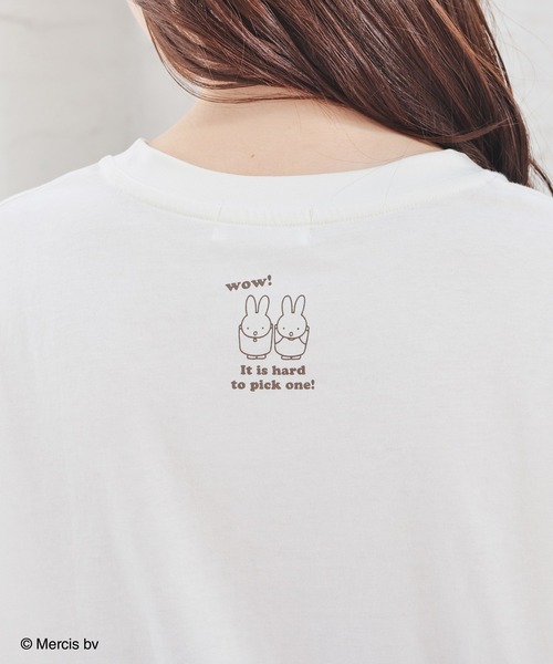 Honeys(ハニーズ)の「【UVカット】ミッフィー/ゆるTシャツ(Tシャツ/カットソー・レディース・オートミール/スミクロ/アイボリー・L/LL/M/S)」の6枚目の写真