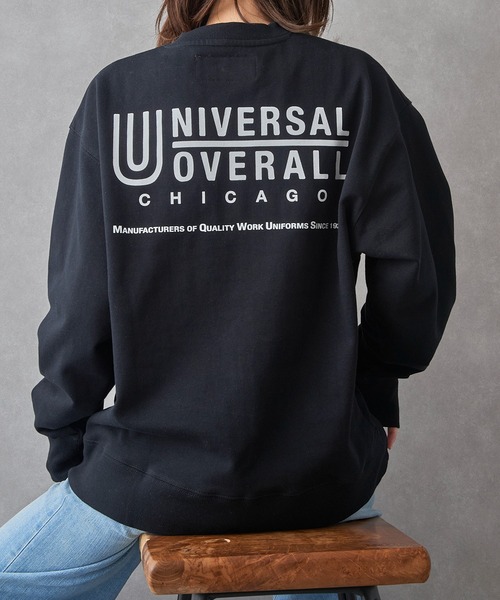 UNIVERSAL OVERALL（ユニバーサルオーバーオール）の「【UNIVERSAL OVERALL】U2533250-E UO BACK LOGO SWEAT（スウェット・メンズ・オートミール/グレー/ブラック・L/XL/M/S）」の2枚目の写真