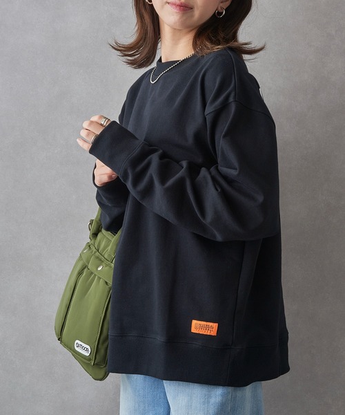 UNIVERSAL OVERALL（ユニバーサルオーバーオール）の「【UNIVERSAL OVERALL】U2533250-E UO BACK LOGO SWEAT（スウェット・メンズ・オートミール/グレー/ブラック・L/XL/M/S）」の4枚目の写真