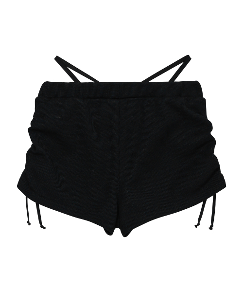 DAMP(ドントアスクマイプラン)の「シャーリングストリングマイクロショーツ_ブラック(その他パンツ・レディース・その他・1/2/3)」の2枚目の写真