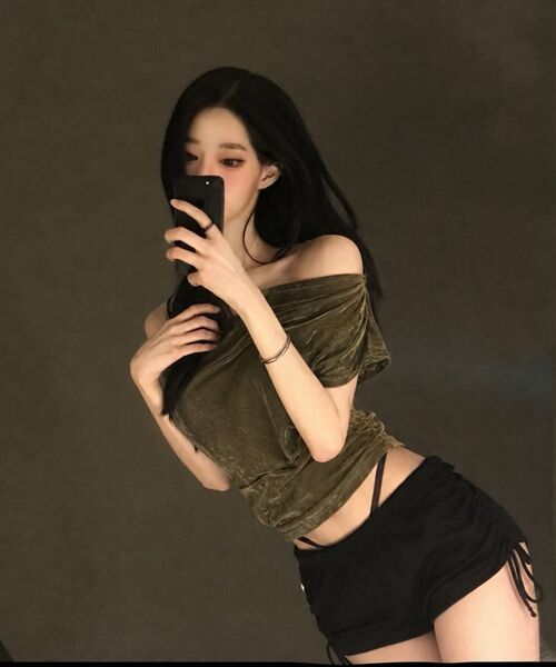 DAMP(ドントアスクマイプラン)の「シャーリングストリングマイクロショーツ_ブラック(その他パンツ・レディース・その他・1/2/3)」の9枚目の写真