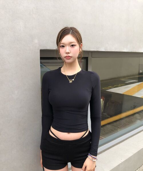 DAMP(ドントアスクマイプラン)の「シャーリングストリングマイクロショーツ_ブラック(その他パンツ・レディース・その他・1/2/3)」の13枚目の写真