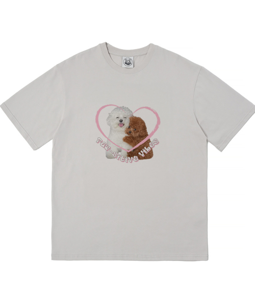 MATCHGLOBE(マッチグローブ)の「ポジティブバイブオーバーサイズTシャツ(ベージュ)(Tシャツ/カットソー・レディース・その他・FREE)」の4枚目の写真