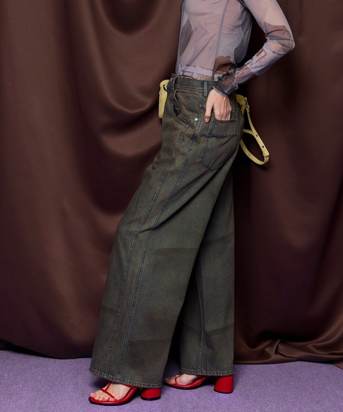 MAISON SPECIAL(メゾンスペシャル)の「Double Pocket Mud Denim/ダブルポケットマッドデニム(デニムパンツ・レディース・ブラウン/イエロー・38/36/34)」の5枚目の写真