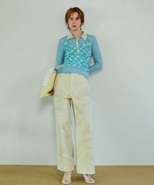 MAISON SPECIAL(メゾンスペシャル)の「Double Pocket Mud Denim/ダブルポケットマッドデニム(デニムパンツ・レディース・ブラウン/イエロー・38/36/34)」の19枚目の写真