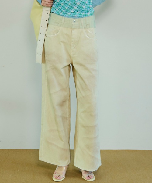 MAISON SPECIAL(メゾンスペシャル)の「Double Pocket Mud Denim/ダブルポケットマッドデニム(デニムパンツ・レディース・ブラウン/イエロー・38/36/34)」の12枚目の写真