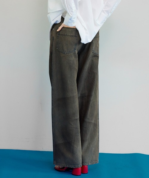 MAISON SPECIAL(メゾンスペシャル)の「Double Pocket Mud Denim/ダブルポケットマッドデニム(デニムパンツ・レディース・ブラウン/イエロー・38/36/34)」の9枚目の写真