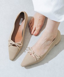 EVOL（イーボル）の「【柔らかい・ふかふか】ソフトニット3.5cmリボンパンプス JA5980（パンプス）」