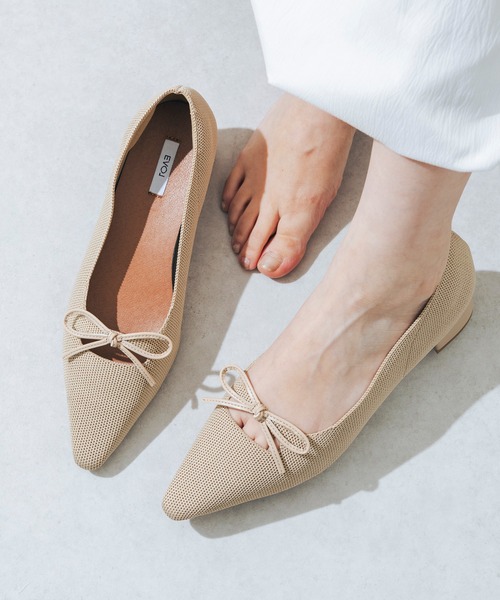 EVOL（イーボル）の「【柔らかい・ふかふか】ソフトニット3.5cmリボンパンプス JA5980（パンプス・レディース・ベージュ/ブラック系その他/ブラック・22.0cm/22.5cm/23.0cm/23.5cm/24.0cm/24.5cm/25.0cm）」の3枚目の写真