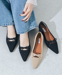 EVOL（イーボル）の「【柔らかい・ふかふか】ソフトニット3.5cmリボンパンプス JA5980（パンプス）」