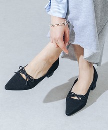 EVOL（イーボル）の「【柔らかい・ふかふか】ソフトニット3.5cmリボンパンプス JA5980（パンプス）」